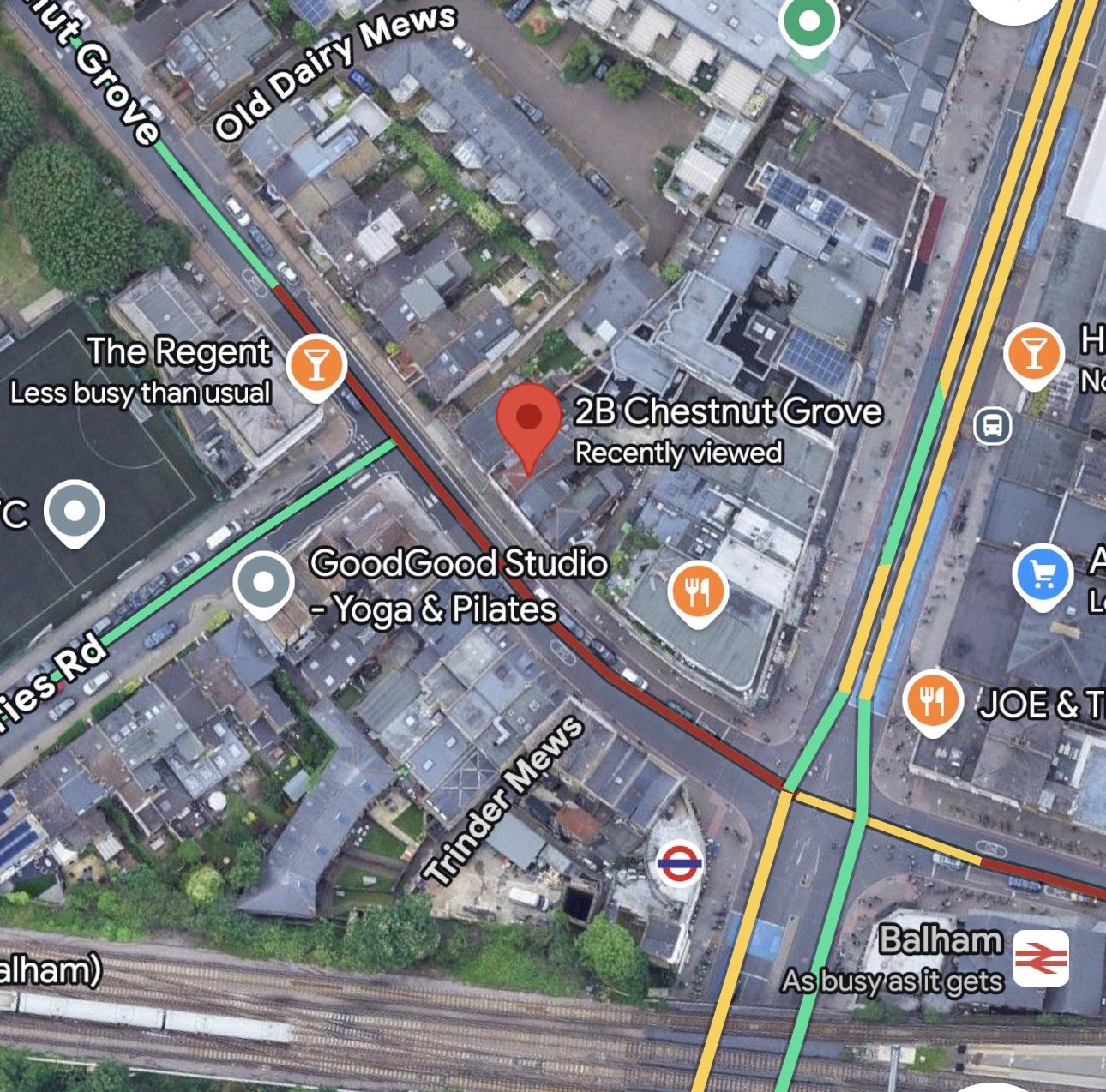 Map showing PRO KUT at 2B Chestnut Grove, Balham, close to Balham station